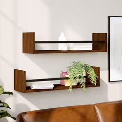 VidaXL 835438 shelve Wood, Steel Brown, Wood