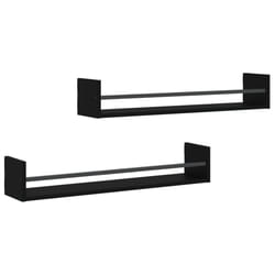 VidaXL 835439 shelve Wood, Steel Black