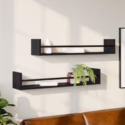 VidaXL 835439 shelve Wood, Steel Black