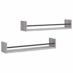 VidaXL 835442, Wood, Steel, Grey, 800 mm, 160 mm, 140 mm, 2 pc(s)