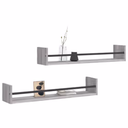 VidaXL 835442 shelve Wood, Steel Grey