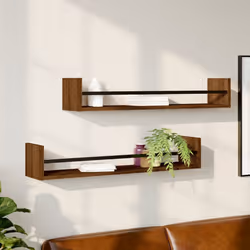 VidaXL 835443 shelve Wood, Steel Brown, Wood