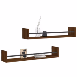 VidaXL 835443 shelve Wood, Steel Brown, Wood