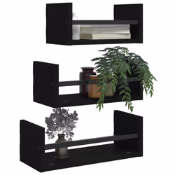 VidaXL 835444 shelve Wood, Steel Black