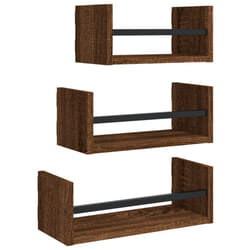 VidaXL 835448 shelve Wood, Steel Brown, Wood