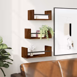 VidaXL 835448 shelve Wood, Steel Brown, Wood