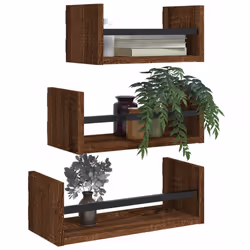 VidaXL 835448 shelve Wood, Steel Brown, Wood