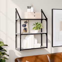 VidaXL 835452 shelve Wood, Steel Grey