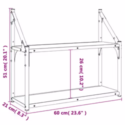 VidaXL 835460 shelve Wood, Steel Wood - Additional view 8