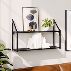 VidaXL 835464 shelve Wood, Steel Black