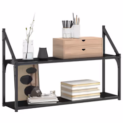 VidaXL 835464 shelve Wood, Steel Black