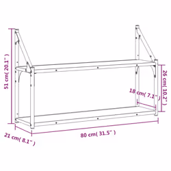 VidaXL 835465 shelve Wood, Steel Wood - Additional view 8