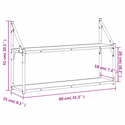 VidaXL 835467 shelve Wood, Steel Grey - Additional view 8