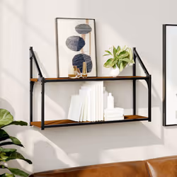 VidaXL 835468 shelve Wood, Steel Brown, Wood