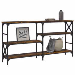 vidaXL Console Table End Table Hallway Stand Side Sofa Table Engineered Wood - smoked oak, 150 x 29 x 76.5 cm - Additional view 2