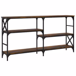 vidaXL Console Table End Table Hallway Stand Side Sofa Table Engineered Wood - smoked oak, 150 x 29 x 76.5 cm - Additional view 5