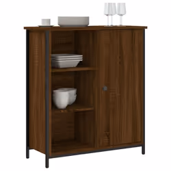 vidaXL Sideboard Storage Cupboard Highboard Home Side Cabinet Engineered Wood - brown oak