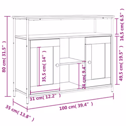 vidaXL Sideboard Storage Cupboard Highboard Home Side Cabinet Engineered Wood - sonoma oak - Additional view 10