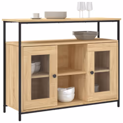 vidaXL Sideboard Storage Cupboard Highboard Home Side Cabinet Engineered Wood - sonoma oak - Additional view 2