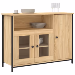 vidaXL Sideboard Storage Cupboard Highboard Home Side Cabinet Engineered Wood - sonoma oak