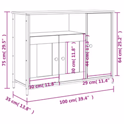 vidaXL Sideboard Storage Cupboard Highboard Home Side Cabinet Engineered Wood - sonoma oak