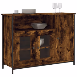 vidaXL Sideboard Storage Cupboard Highboard Home Side Cabinet Engineered Wood - smoked oak