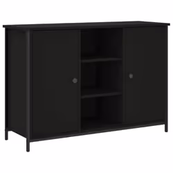 vidaXL Sideboard Storage Cabinet Cupboard Highboard Black Engineered Wood