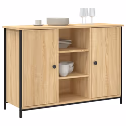 vidaXL Sideboard Storage Cupboard Highboard Home Side Cabinet Engineered Wood - sonoma oak