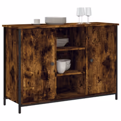 vidaXL Sideboard Storage Cupboard Highboard Home Side Cabinet Engineered Wood - smoked oak