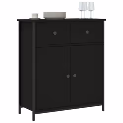 vidaXL Sideboard Storage Cabinet Cupboard Highboard Black Engineered Wood