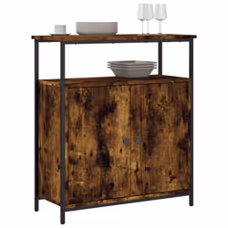 vidaXL Sideboard Storage Cupboard Highboard Home Side Cabinet Engineered Wood - smoked oak