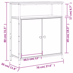 vidaXL Sideboard Storage Cupboard Highboard Home Side Cabinet Engineered Wood - smoked oak