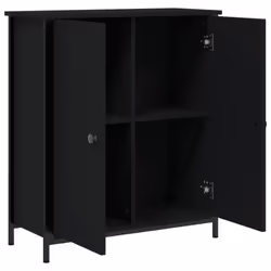 vidaXL Sideboard Cupboard Highboard Storage Cabinet Black Engineered Wood - Additional view 4