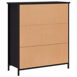 vidaXL Sideboard Cupboard Highboard Storage Cabinet Black Engineered Wood - Additional view 7