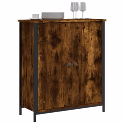 vidaXL Sideboard Storage Cupboard Highboard Home Side Cabinet Engineered Wood - smoked oak
