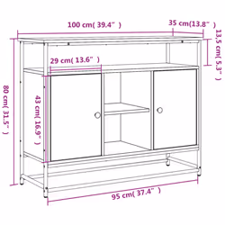 vidaXL Sideboard Storage Cupboard Highboard Home Side Cabinet Engineered Wood - sonoma oak - Additional view 10