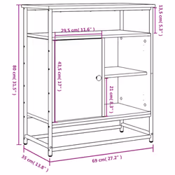 vidaXL Sideboard Storage Cupboard Highboard Home Side Cabinet Engineered Wood - sonoma oak - Additional view 3