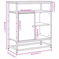vidaXL Sideboard Storage Cupboard Highboard Home Side Cabinet Engineered Wood - grey sonoma - Additional view 10