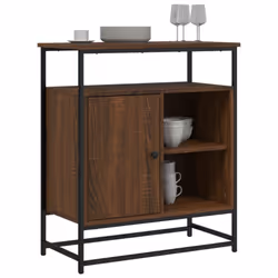 vidaXL Sideboard Storage Cupboard Highboard Home Side Cabinet Engineered Wood - brown oak