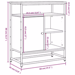 vidaXL Sideboard Storage Cupboard Highboard Home Side Cabinet Engineered Wood - brown oak