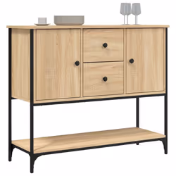 vidaXL Sideboard Storage Cupboard Highboard Home Side Cabinet Engineered Wood - sonoma oak