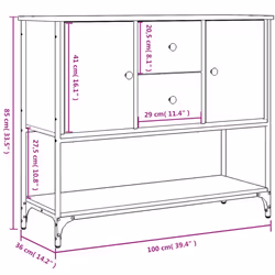 vidaXL Sideboard Storage Cupboard Highboard Home Side Cabinet Engineered Wood - sonoma oak
