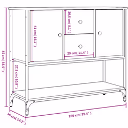 vidaXL Sideboard Storage Cupboard Highboard Home Side Cabinet Engineered Wood - grey sonoma - Additional view 10