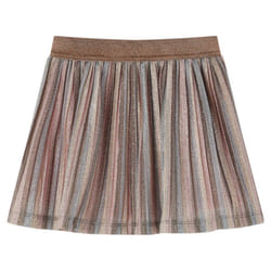 Kids' Pleated Skirt with Glitters Girls' Shrot Skater Skirt Brown and Pink - 92