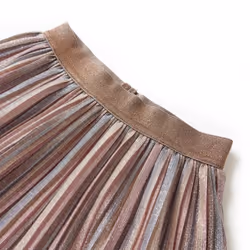 Kids' Pleated Skirt with Glitters Girls' Shrot Skater Skirt Brown and Pink - 104