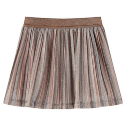 Kids' Pleated Skirt with Glitters Girls' Shrot Skater Skirt Brown and Pink - 116