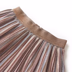 Kids' Pleated Skirt with Glitters Girls' Shrot Skater Skirt Brown and Pink - 128