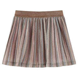 Kids' Pleated Skirt with Glitters Girls' Shrot Skater Skirt Brown and Pink - 140