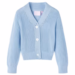 Kids' Cardigan Long Sleeve Coats Toddler Children Knit Sweater Knitted Blue - 128