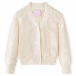 Kids' Cardigan Coats Long Sleeves Toddler Kids Knit Sweater Knitted Snow White - 128